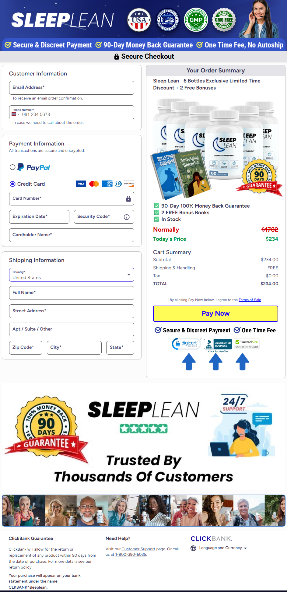 Sleep Lean Official Website Secure Order Page